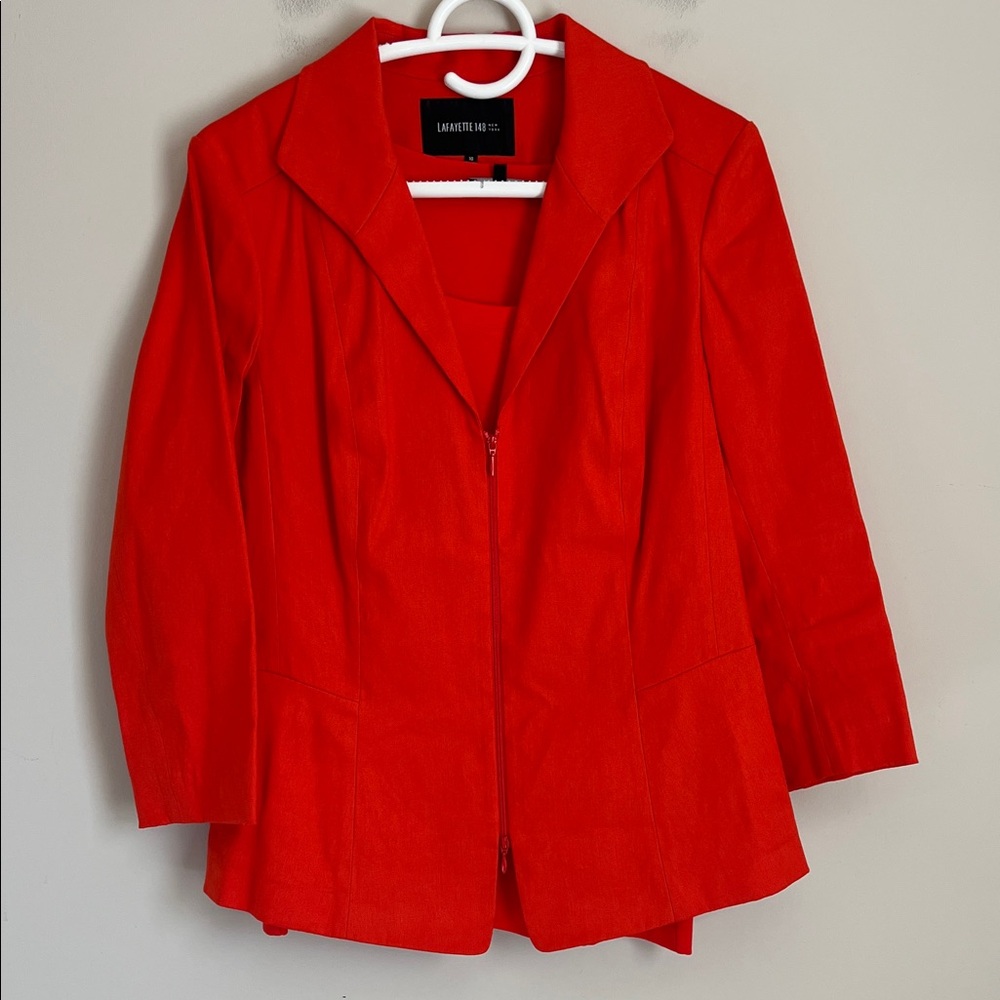 Lafayette 148 New York Women's‎ Blazer Jacket and Top Matching Set Linen